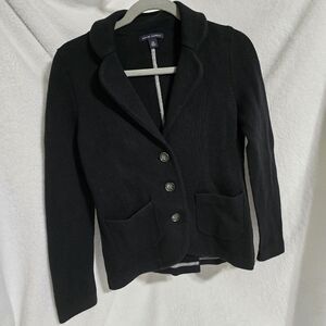 Banana Republic 3 Button Black Blazer Size XS 80% Wool 20% Cotton